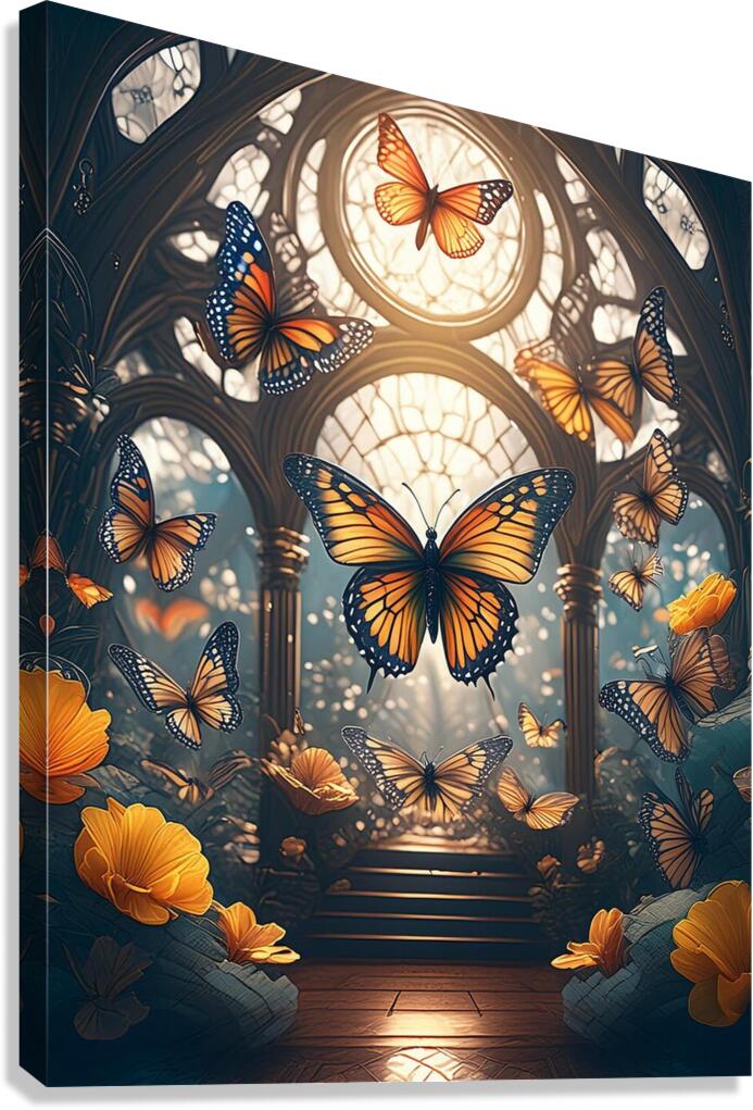 Butterfly Window Canvas Print