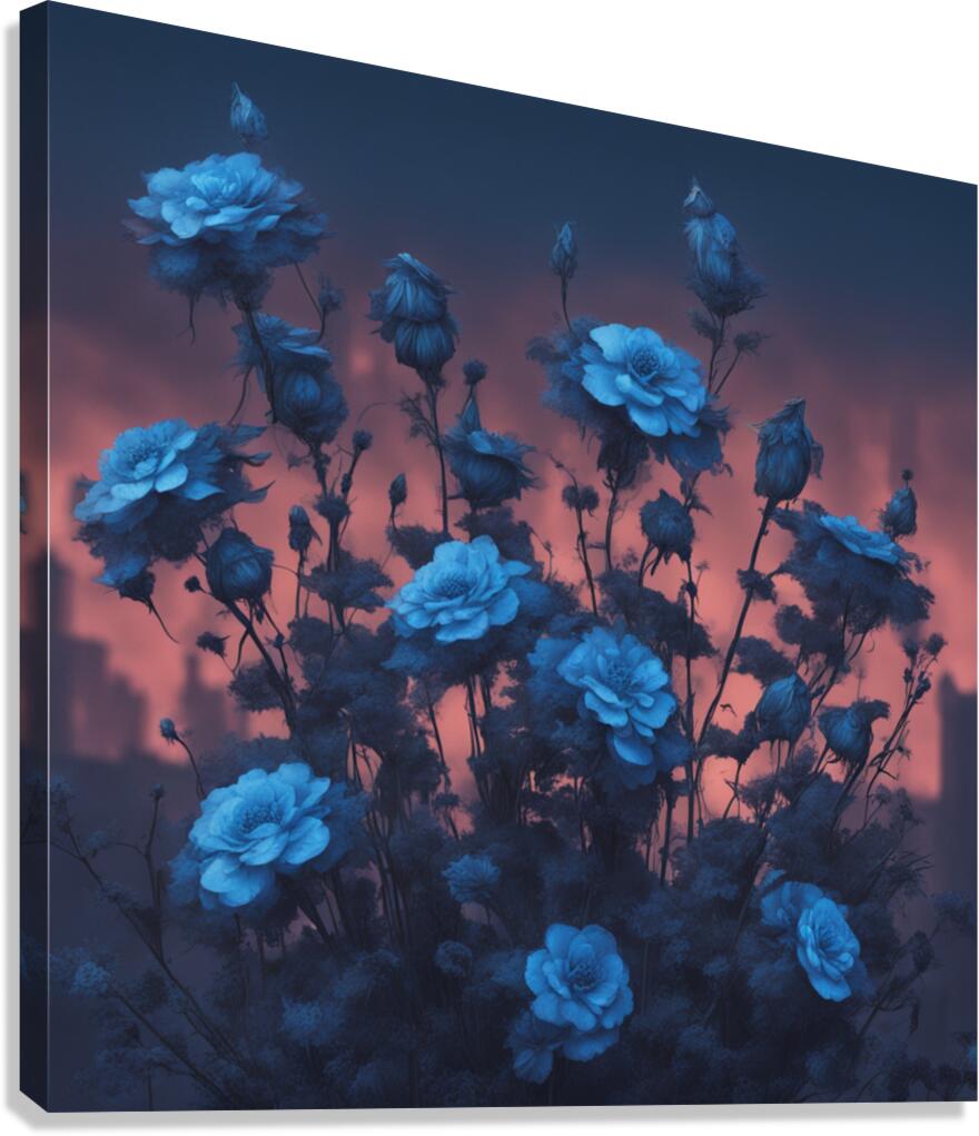 Sunset Flowers Canvas Print
