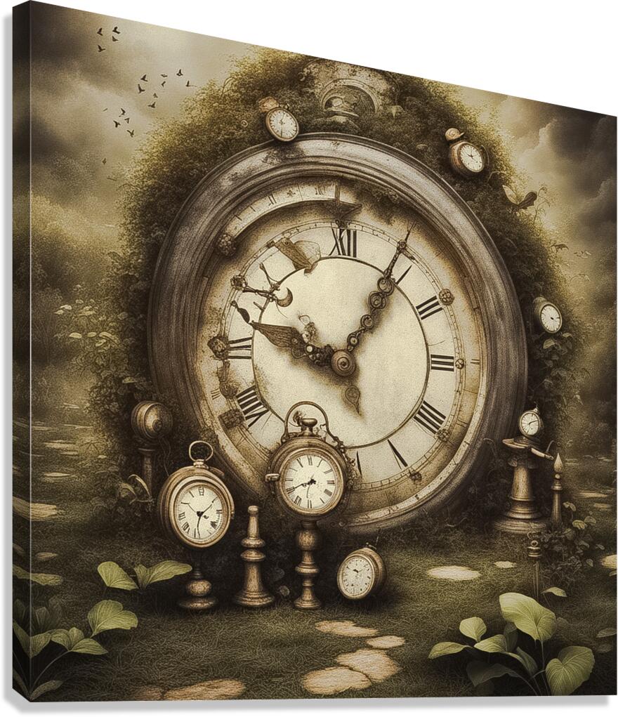 Clock Gardon Canvas Print