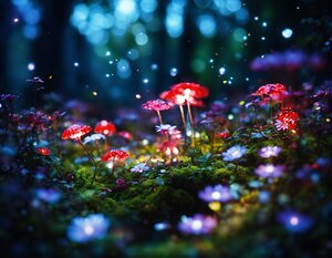 Tilt shift macro illustration of dark