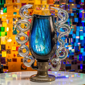 a stunning and unique glass abstract ceramic vase