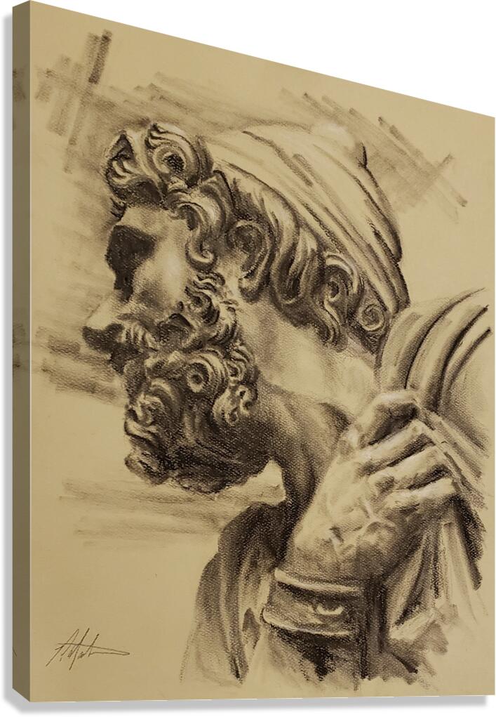 head study Louvre Canvas Print