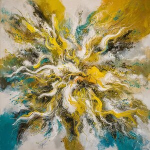 a captivating abstract painting exploding with en