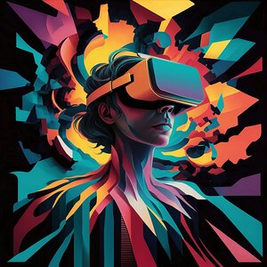 A surreal abstract digital illustration of a human 