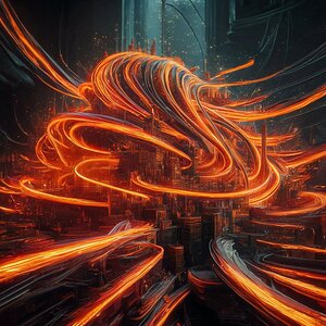 a stunning futuristic cityscape brimming with vib