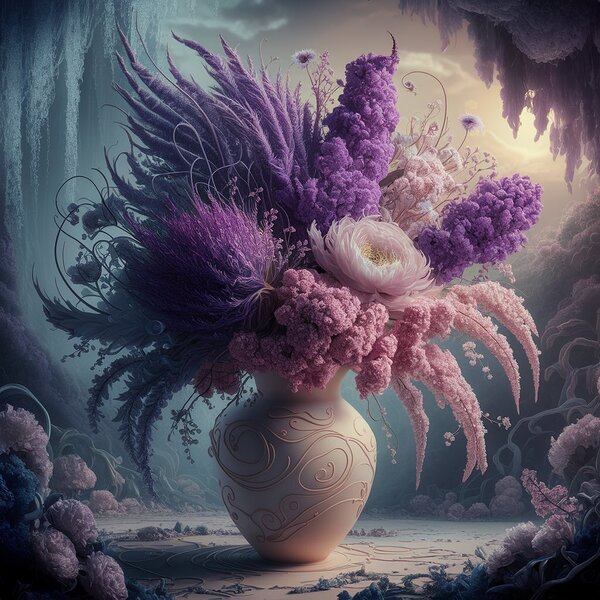 a mesmerizing illustration of a floral masterpiec Print