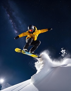 Adrenaline Under the Stars - Extreme Snowboarding Action