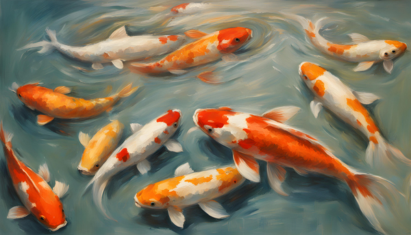 Koi Fish in A Pond by Mankdhani