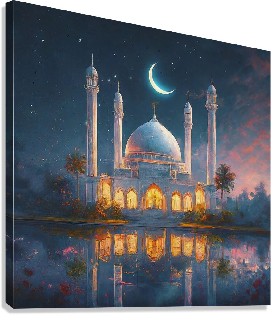 Moslem Mosque Crescent Stars Islamic Painting 7 Canvas Print