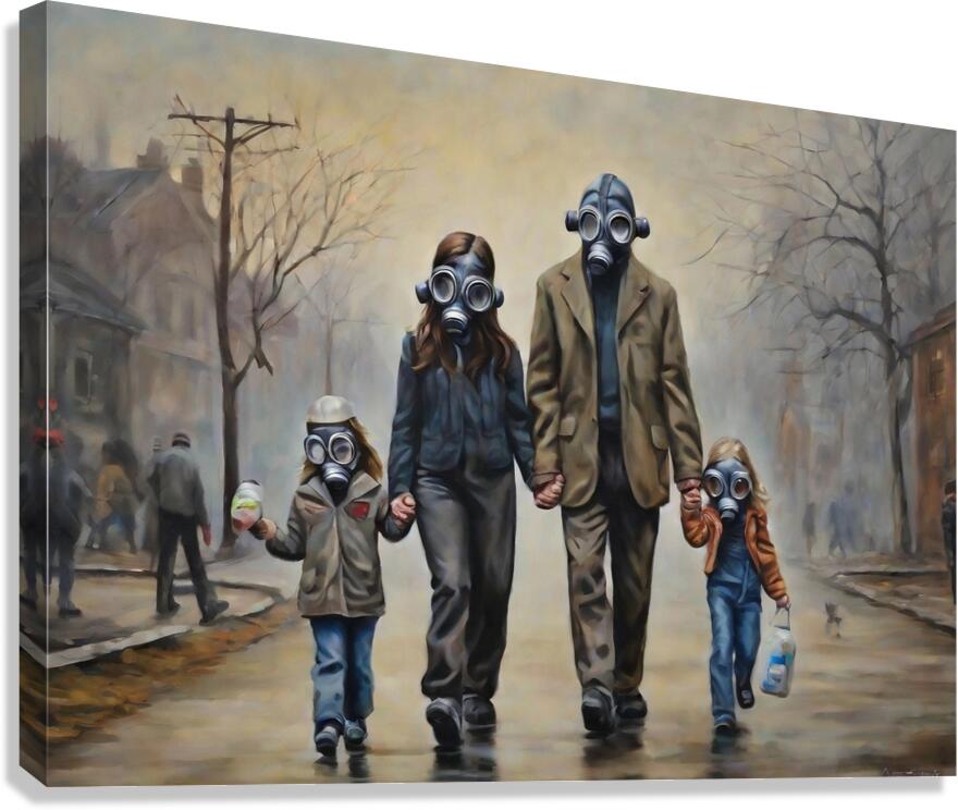 Taking Children To School  1 - Road To Earth Day Canvas Print