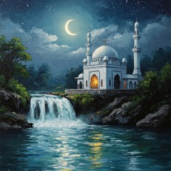 Moslem Mosque Crescent Stars Islamic Painting 21