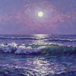Monet-inspired: Moonlit Whispers on the Waves