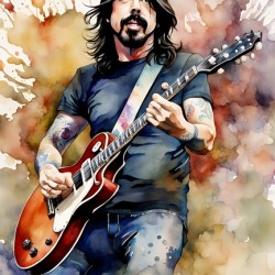 Dave Grohl Learn to Fly Splash Art Watercolor