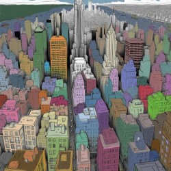 New York Cityscape Doodle in Colors