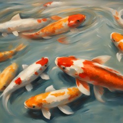 Koi Fish in A Pond