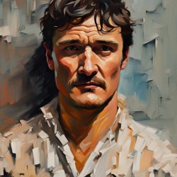 Hollywood Hues: Pedro Pascals Portrait in Oil