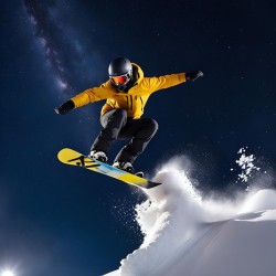 Adrenaline Under the Stars - Extreme Snowboarding Action