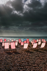 Deckchairs Beer Beach Devon