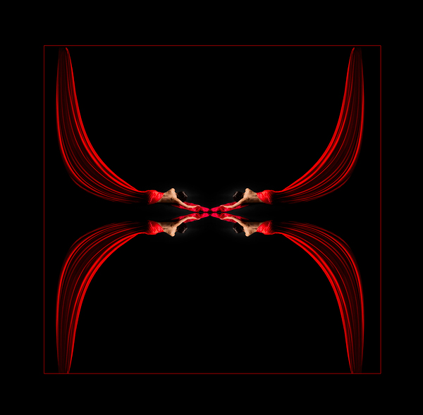 Red Semi Nude Kaleidoscope Print