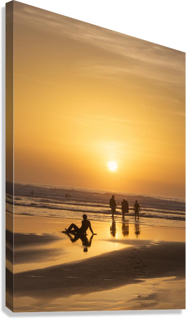 Widemouth surfer Cornwall Canvas Print