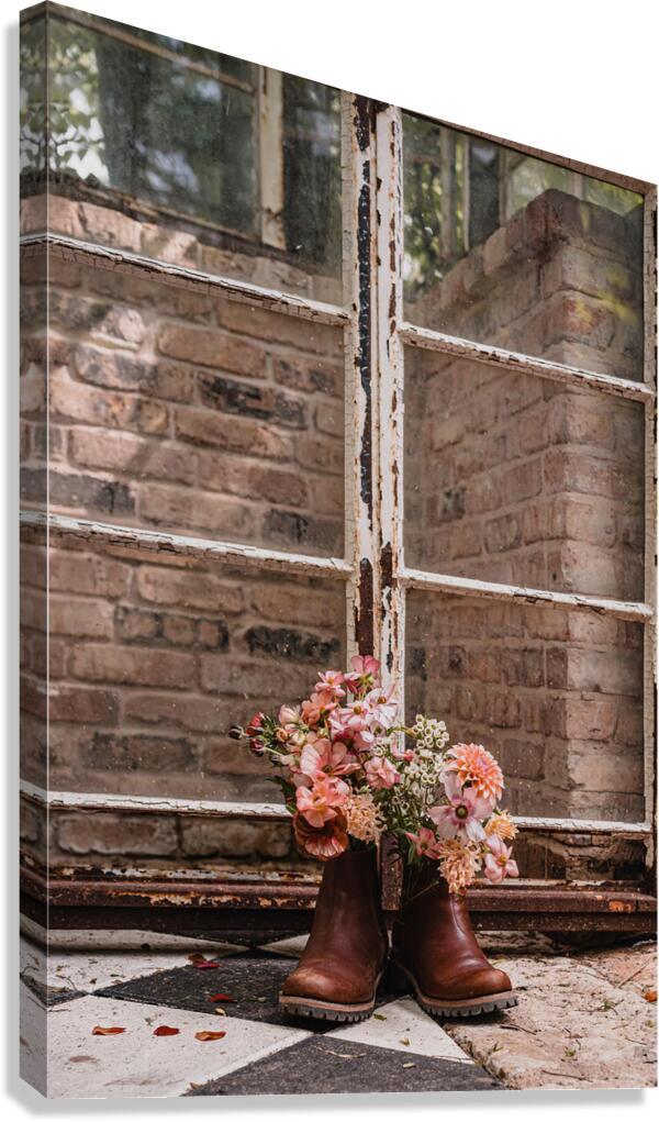 Boots & Blooms Canvas Print