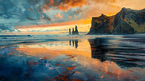 Crimson Shoreline Dusk