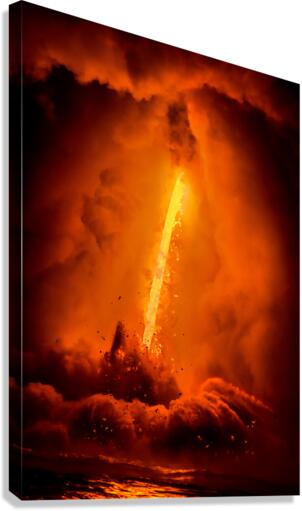 Exploding lava flow in Hawaii Canvas Print