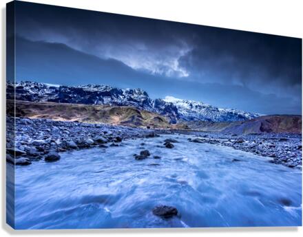 River flowing through maintain range Canvas Print