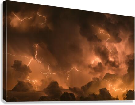 Dramatic Lightning at Night  Canvas Print