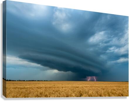 Lightning from supercell Canvas Print