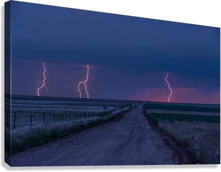 Dramatic Lightning at Night  Canvas Print