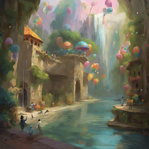 636810 Description  A wall painting exuding an at