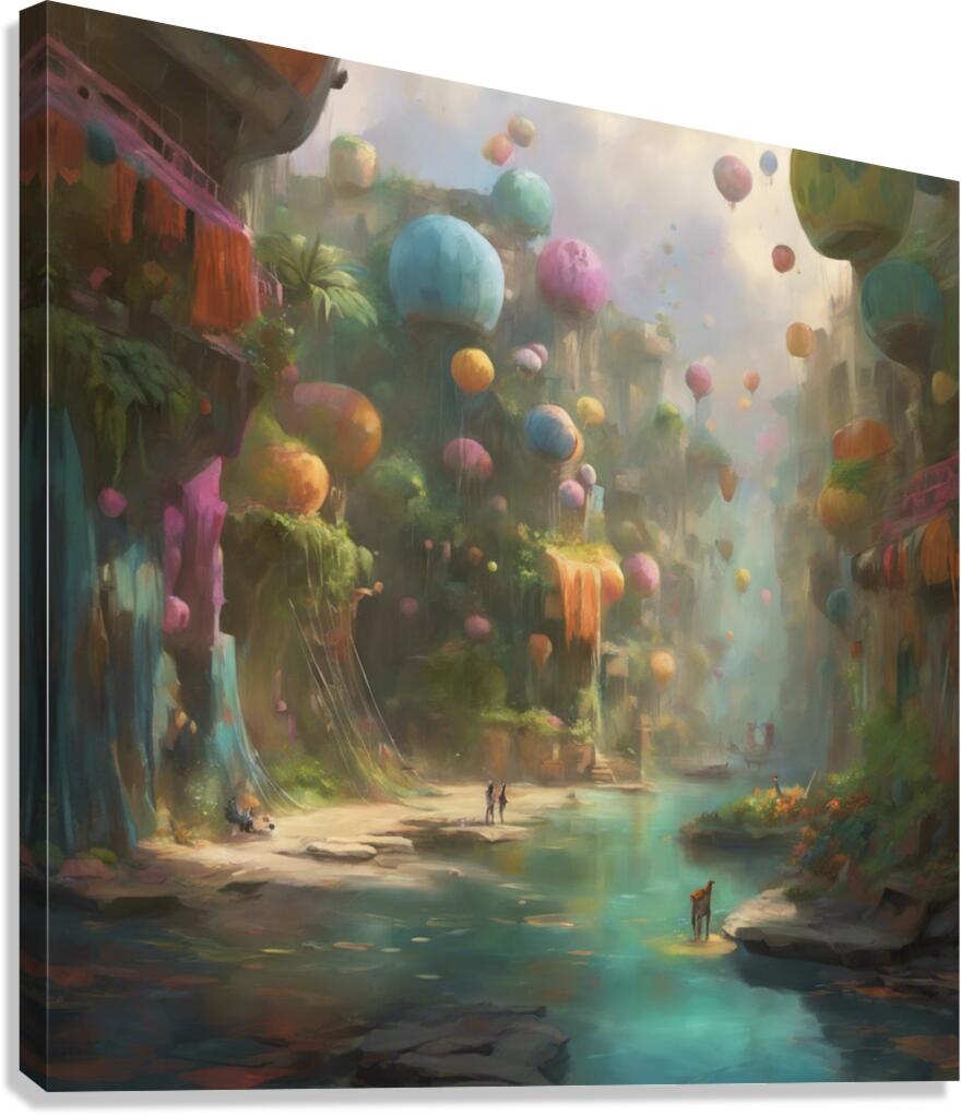 286769 Description  A wall painting exuding an at Canvas Print