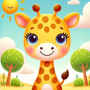A cute cartoon giraffe