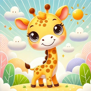 A cute cartoon giraffe 