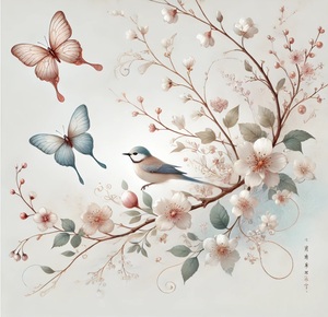 A serene and artistic illustration inspired by narure