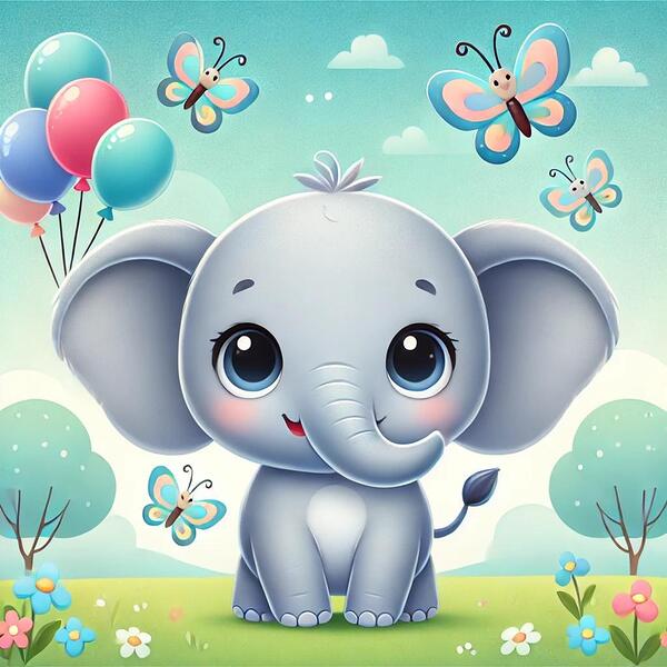 cartoon elephant Print