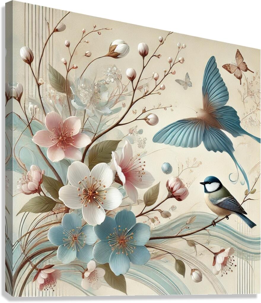 A serene and artistic illustration inspired by nature Canvas Print