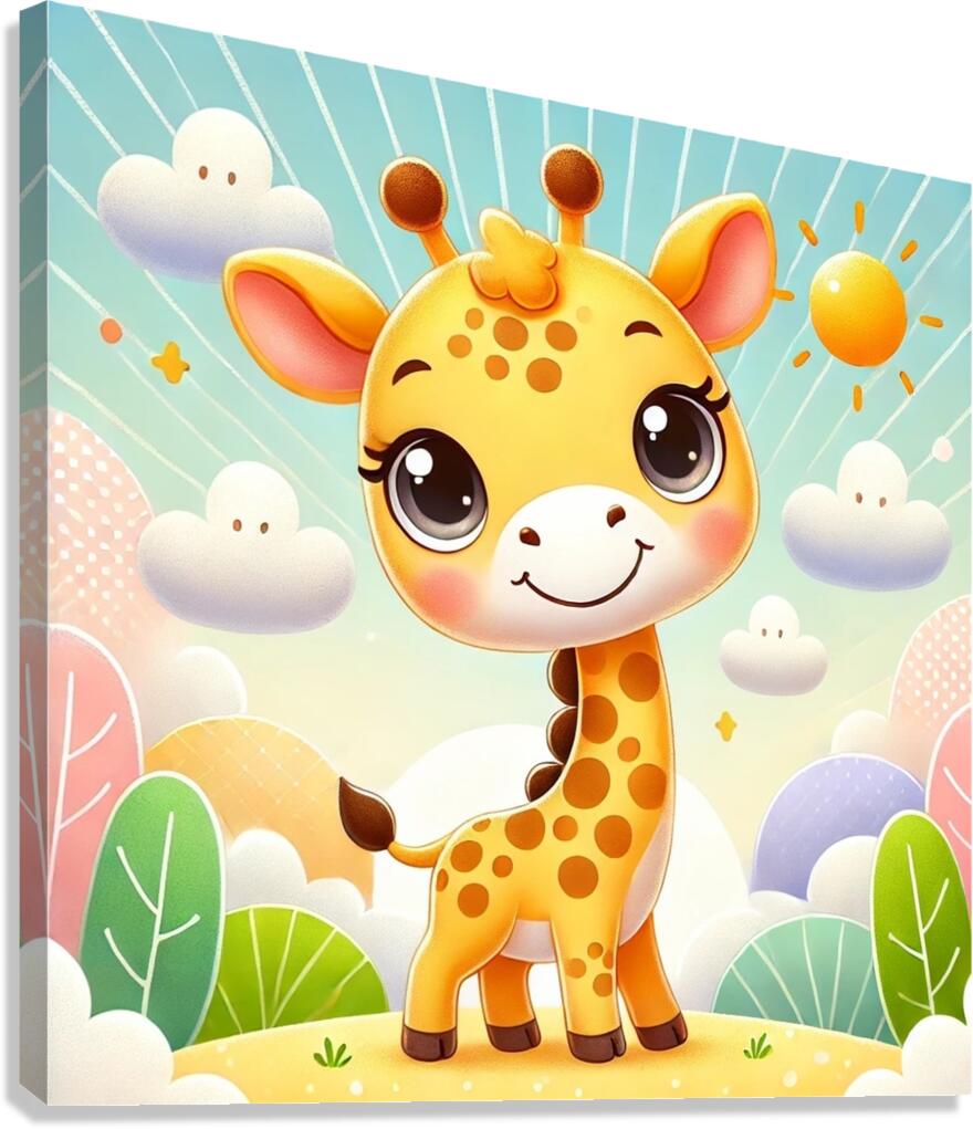 A cute cartoon giraffe  Canvas Print