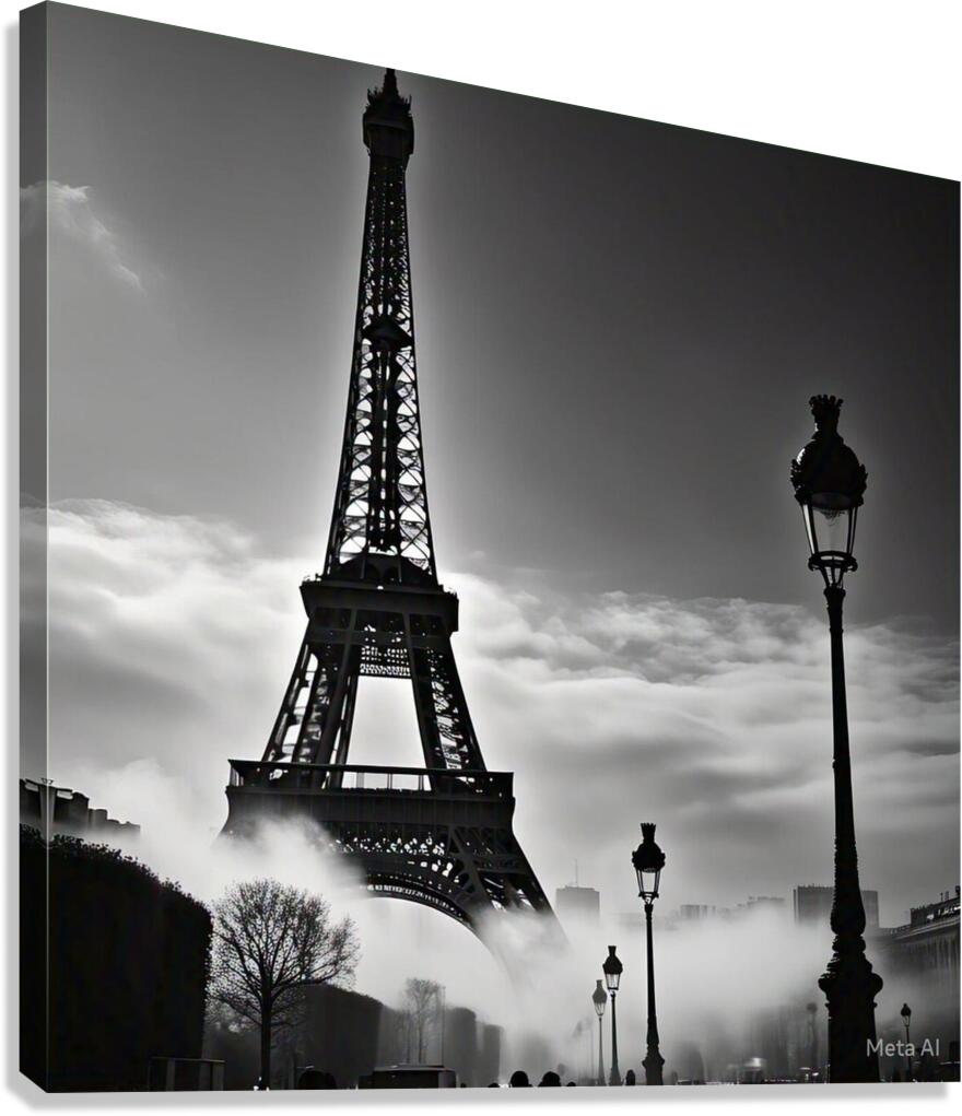 Eiffel Tower in the Mist – Classic Parisian Elegance Canvas Print