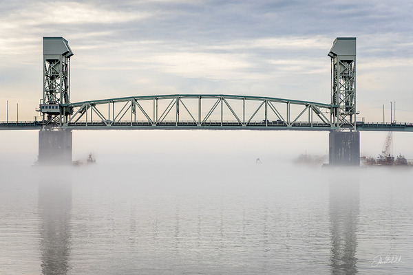 Bridge and Fog  Wilmington NC by John Mehalik