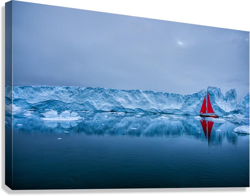 SAILING AMONG THE ICEBERGS Canvas Print