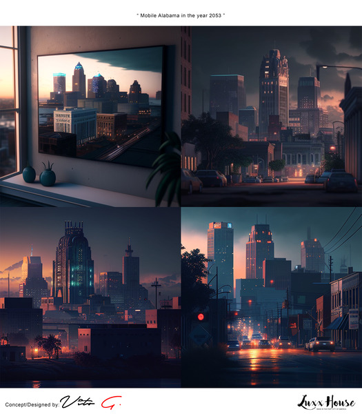 Mobile Alabama in the Year 2053 A1 Print