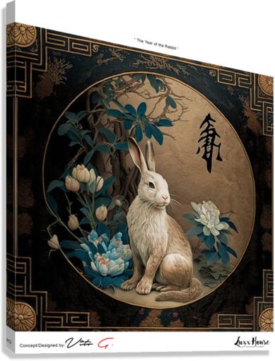 Year of the Rabbit A5 Canvas Print