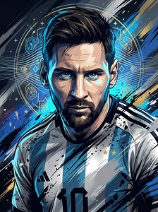 Messi Dynamic Vector Art Portrait
