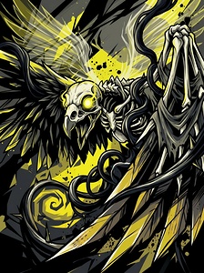 Neon Bone Crow