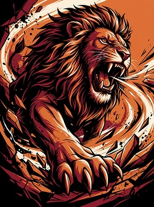 Raging Fire Lion