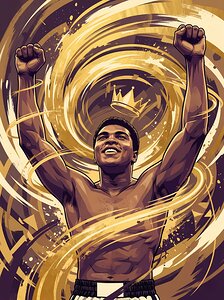 Muhammad Ali Golden Champion Vector Art by Can daryl