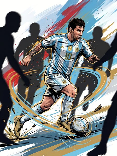 Messi Dribbling Motion Comic Style by Can daryl