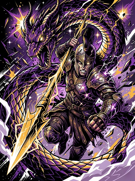 Mythical Beast Combat Vector Art by Can daryl